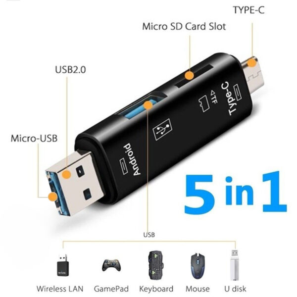 Multifunction OTG Card Reader- Type-C/USB /Micro USB/micro SD Memory Card Reader - Image 2