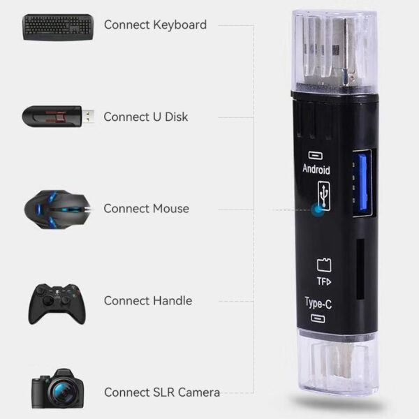 Multifunction OTG Card Reader- Type-C/USB /Micro USB/micro SD Memory Card Reader - Image 6