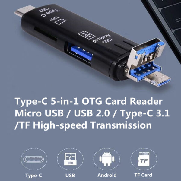 Multifunction OTG Card Reader- Type-C/USB /Micro USB/micro SD Memory Card Reader - Image 4